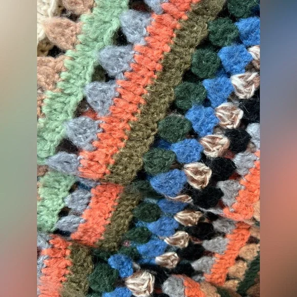 Boston Proper hand knit wool colorful stripe Long Cardigan Sweater, size medium - Picture 7 of 9